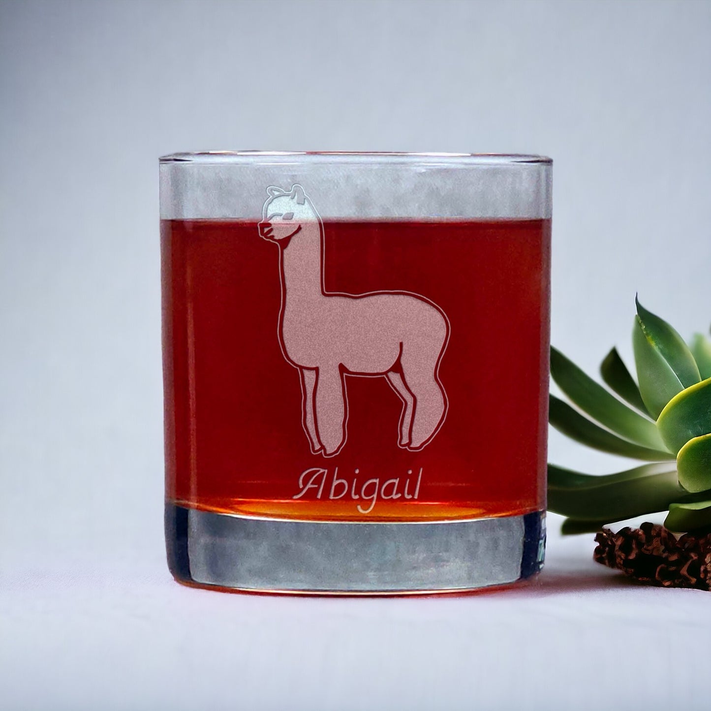 Personalized Alpaca Whisky Glass - Copyright Hues in Glass