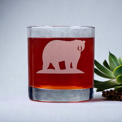 Bear Whisky Glass - Copyright Hues in Glass