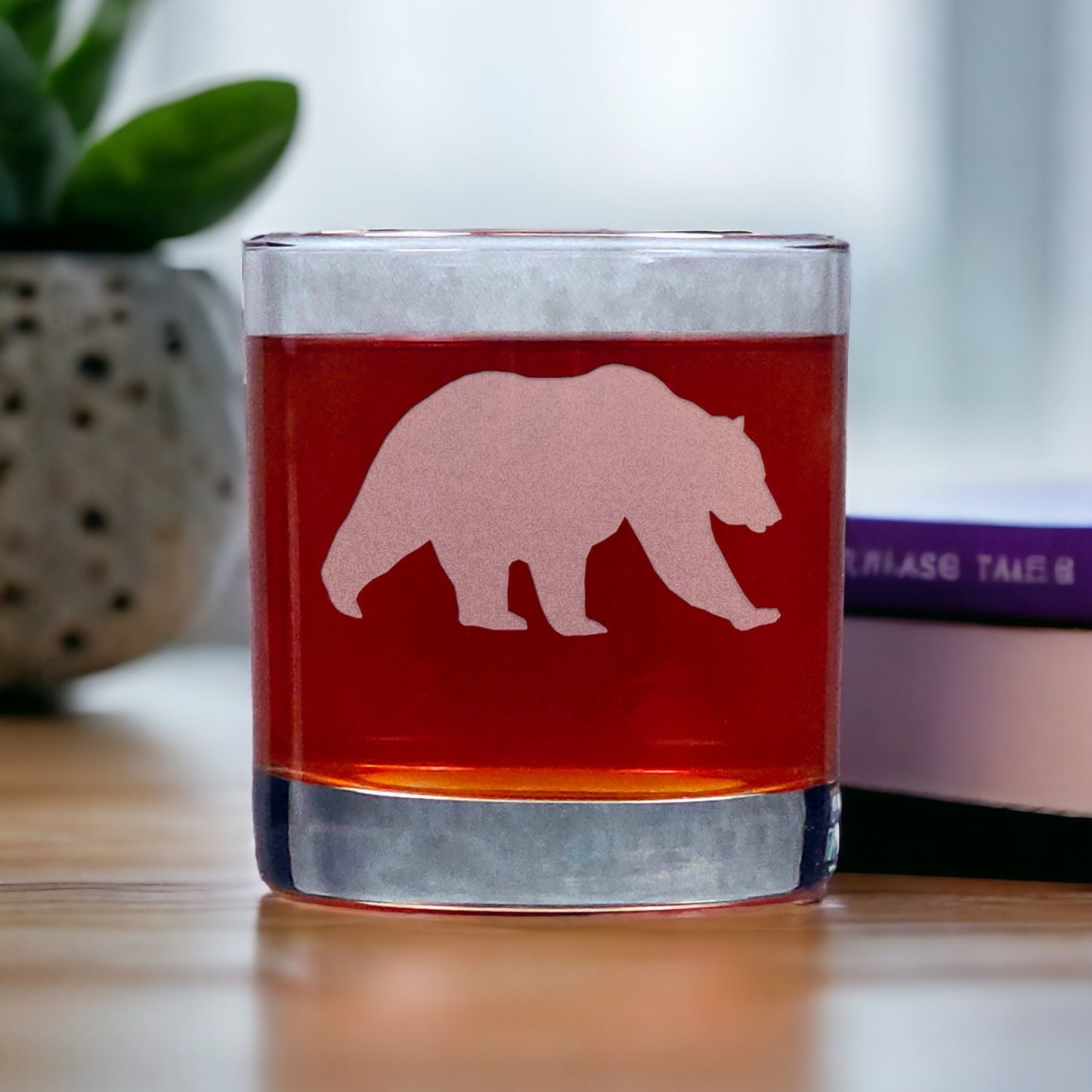 Bear Whisky Glass - Copyright Hues in Glass