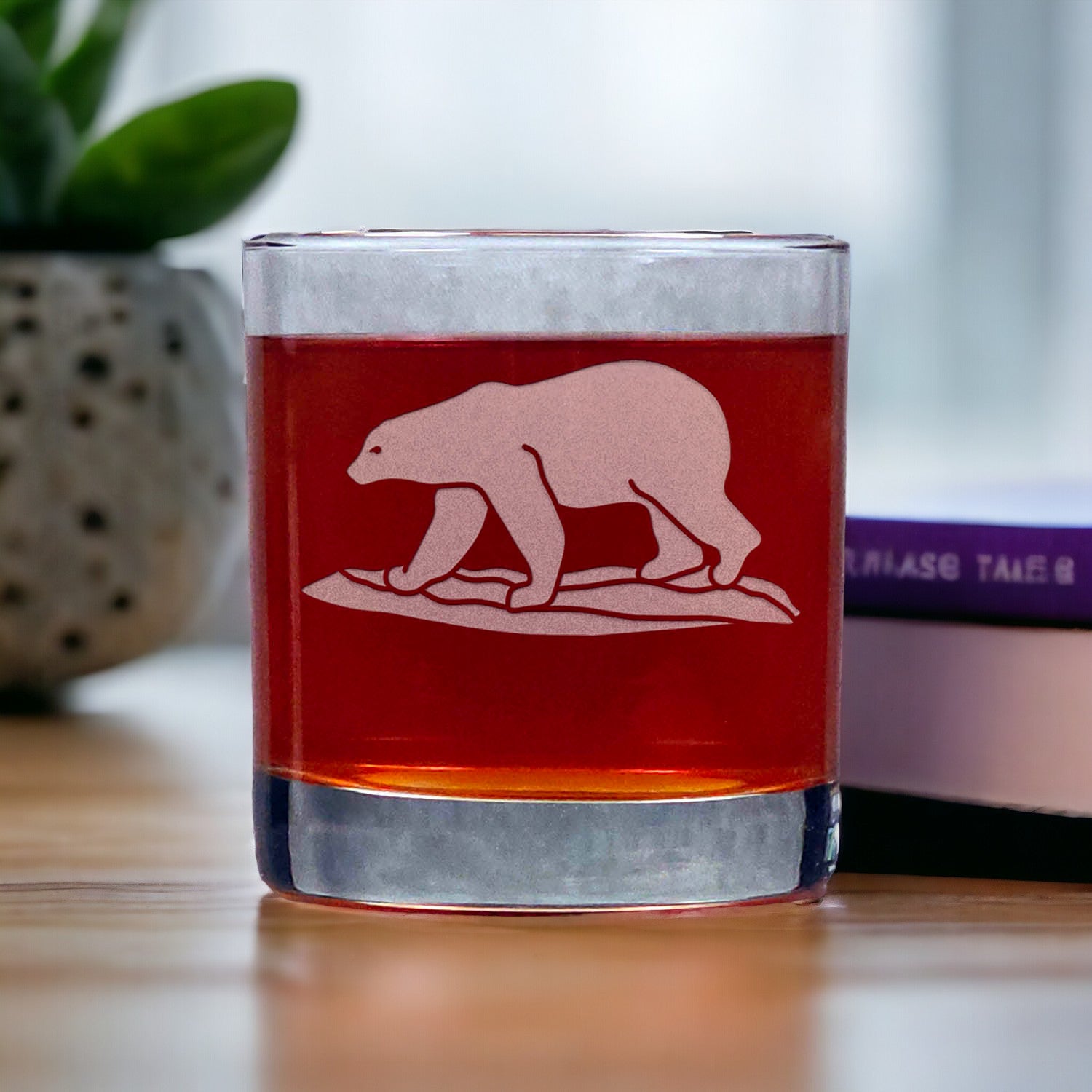 Polar Bear Whisky Glass - Copyright Hues in Glass