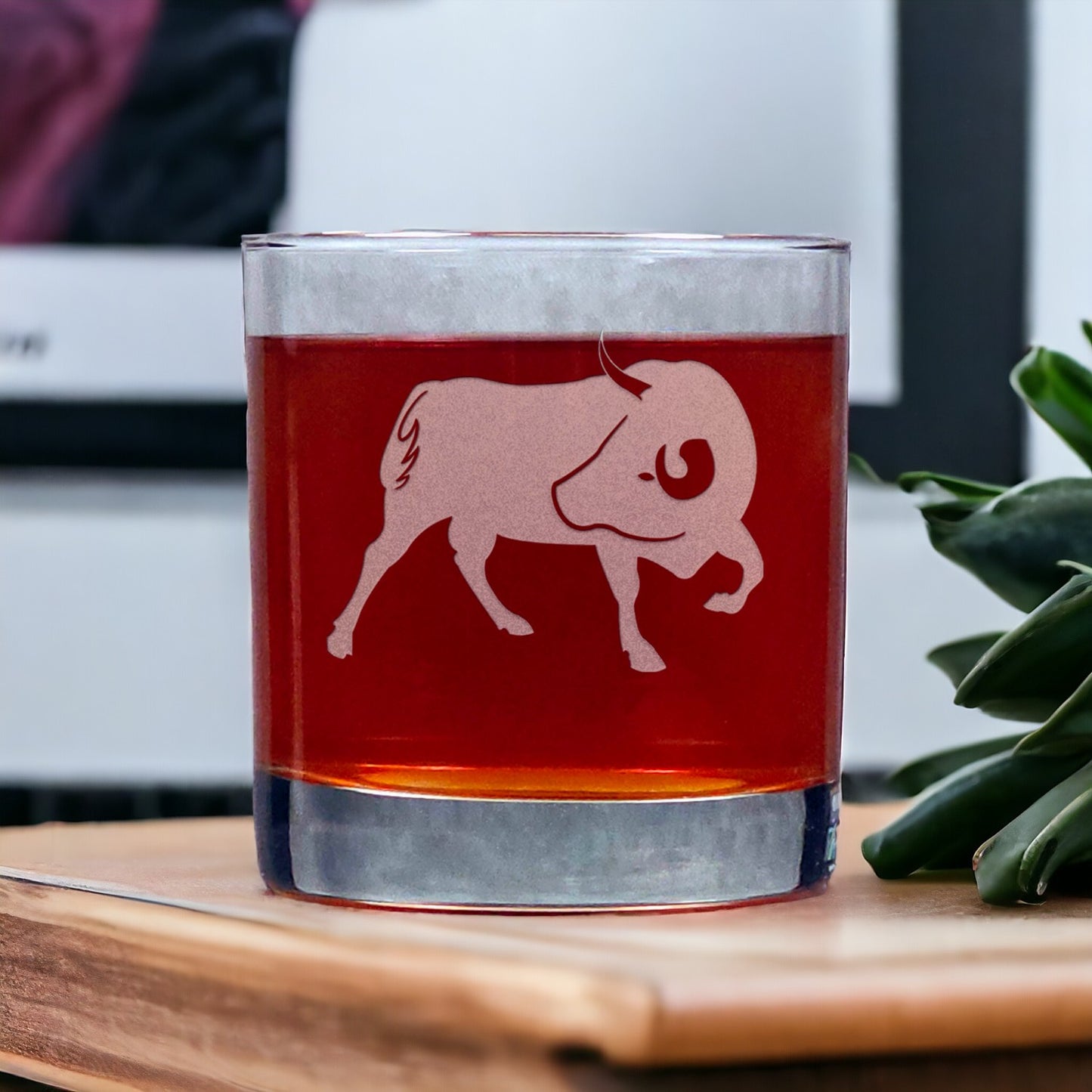 Bull Whisky Glass - Copyright Hues in Glass