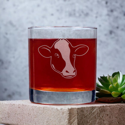 Cow Face Whisky Glass - Copyright Hues in Glass