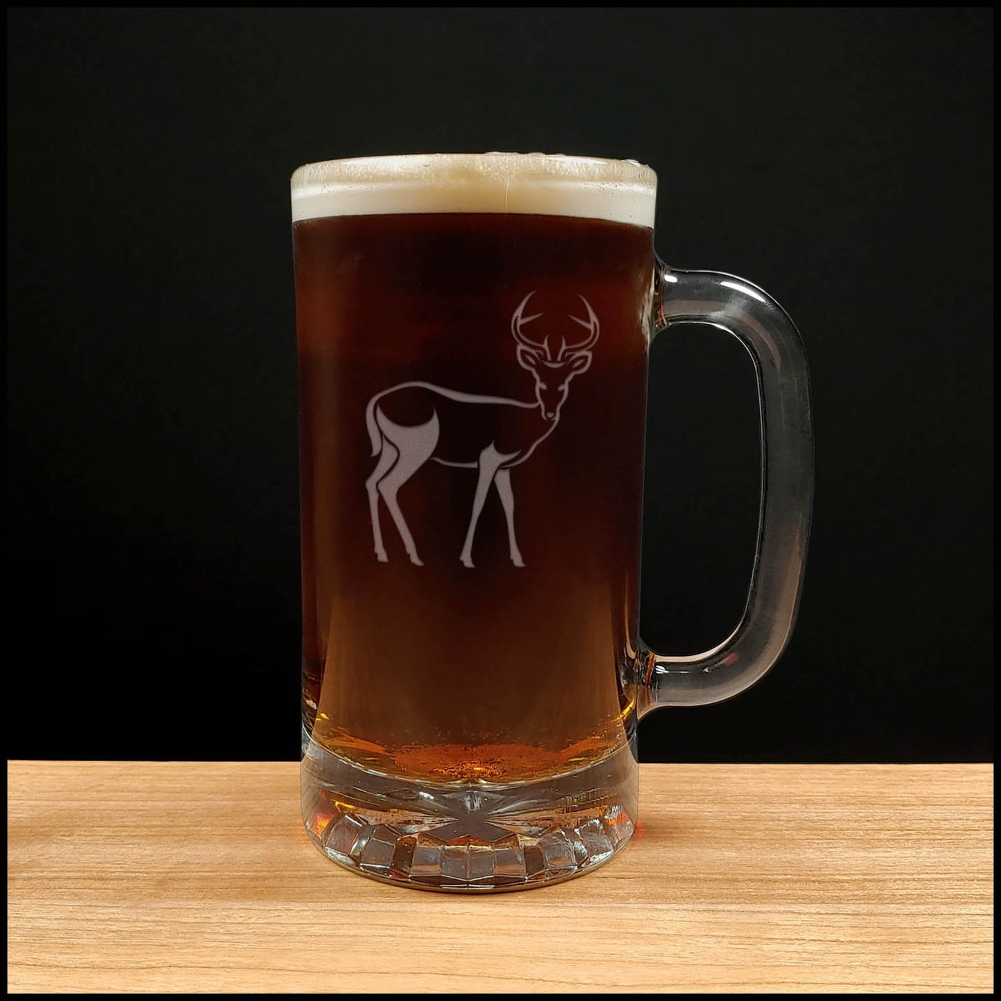 Deer Beer Mug - Design 4
 - Copyright Hues in Glass