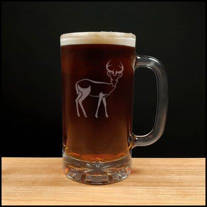 Deer Beer Mug - Design 5
 - Copyright Hues in Glass