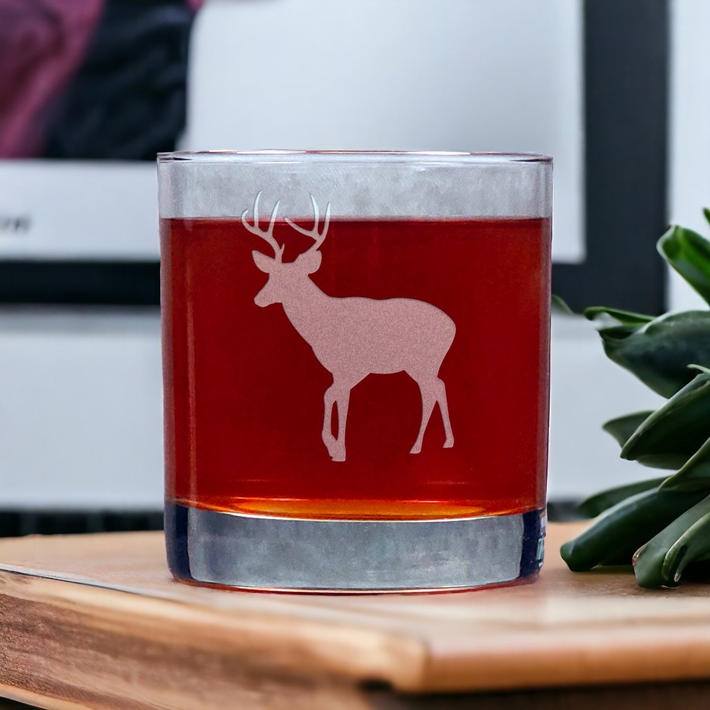 Deer Whisky Glass - Copyright Hues in Glass