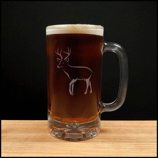 Deer Beer Mug - Design 7
 - Copyright Hues in Glass