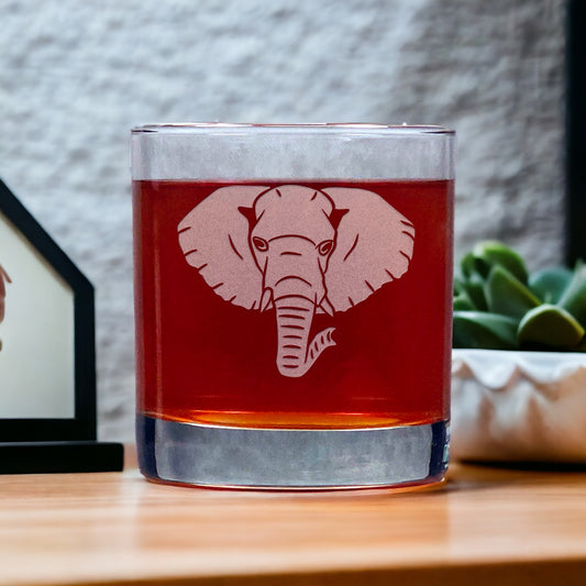 Elephant Face Personalized Whisky Glass - Copyright Hues in Glass