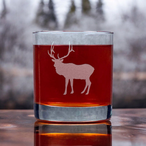 Elk Whisky Glass - Copyright Hues in Glass