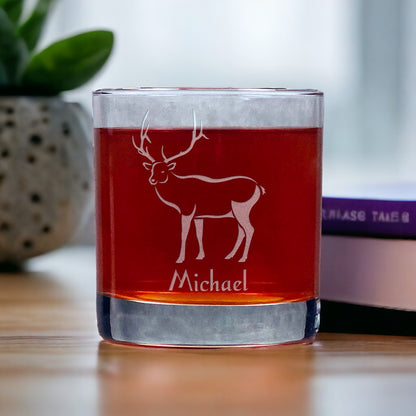 Personalized Elk Whisky Glass - Copyright Hues in Glass