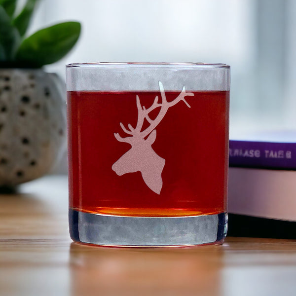 Elk Head Whisky Glass - Copyright Hues in Glass