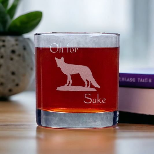 Oh for Fox Sake Whisky Glass - Design 3 - Copyright Hues in Glass