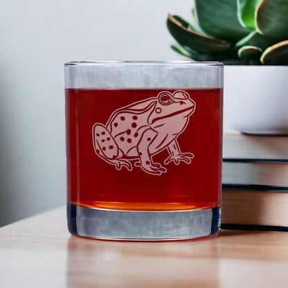 Frog 11oz Whisky Glass - Design 2 - Copyright Hues in Glass