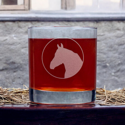 Horse Head 11oz Whisky Glass - Copyright Hues in Glass