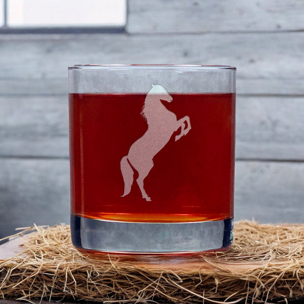 Prancing Horse 11oz Whisky Glass - Copyright Hues in Glass