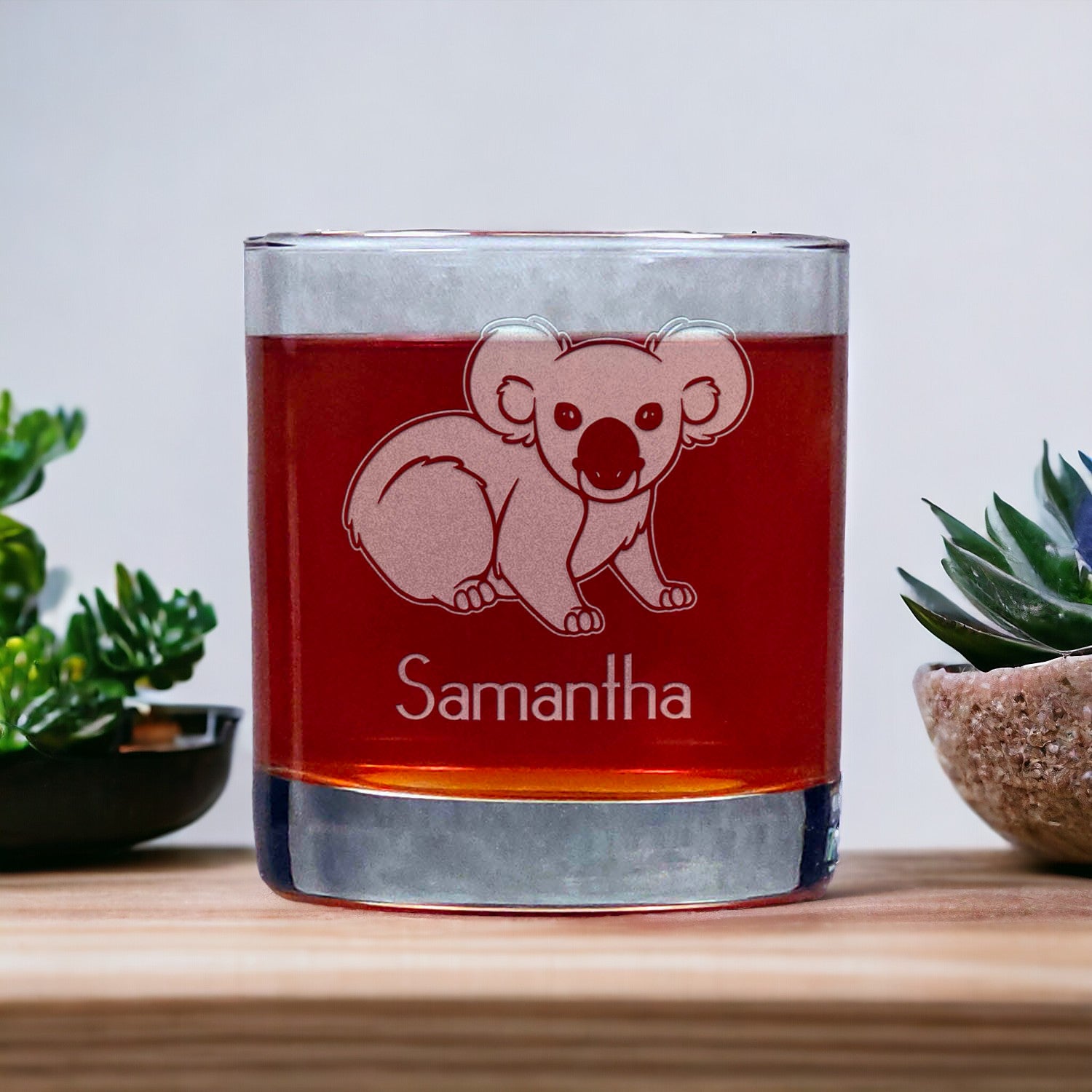 Personalized Koala 11oz Whisky Glass - Copyright Hues in Glass