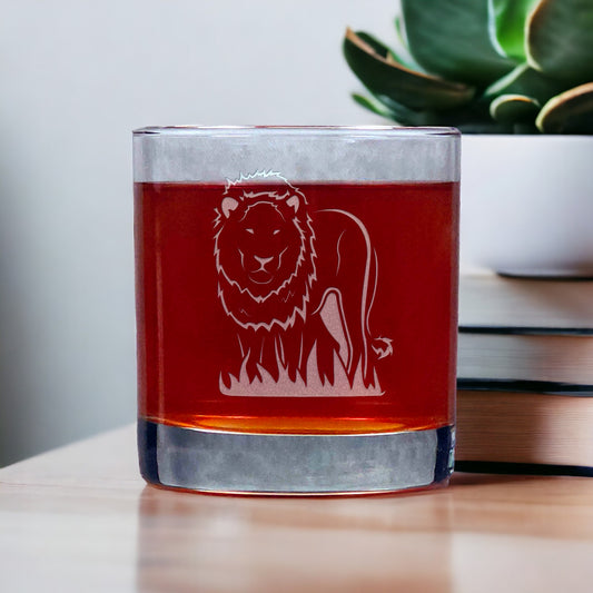 Lion 11oz Whisky Glass - Copyright Hues in Glass