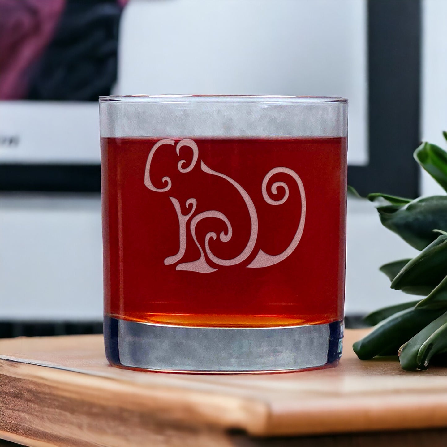 Monkey 11oz Whisky Glass - Copyright Hues in Glass