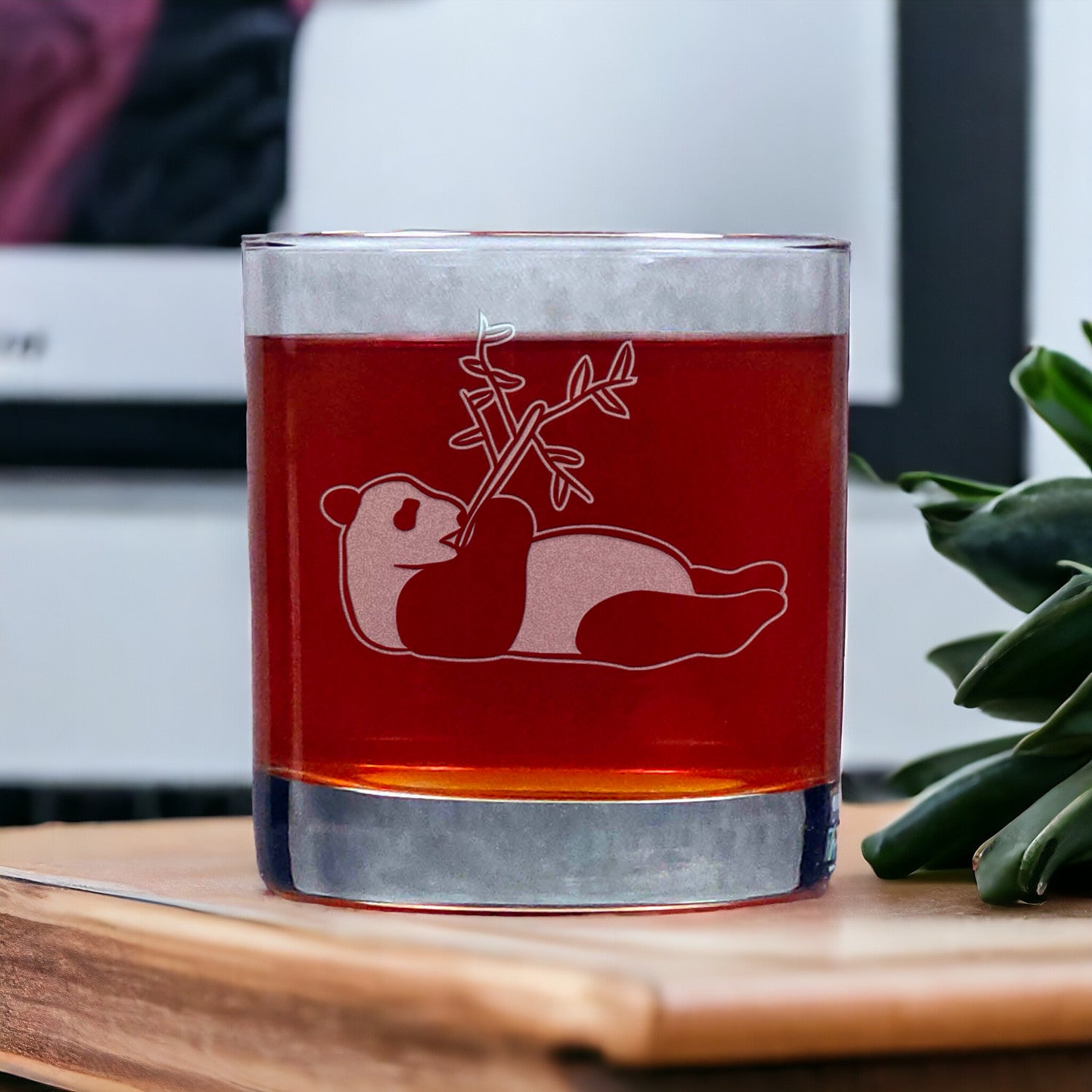 Lazy Panda 11oz Whisky Glass - Copyright Hues in Glass