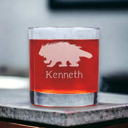 Personalized Porcupine 11oz Whisky Glass - Copyright Hues in Glass