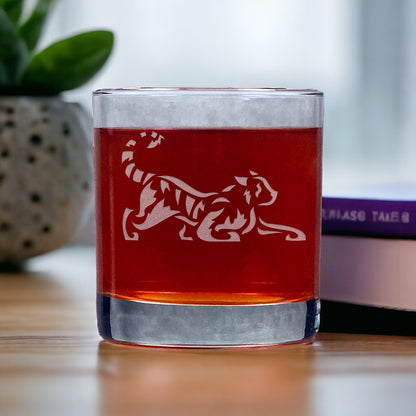 Tiger 11oz Whisky Glass - Copyright Hues in Glass