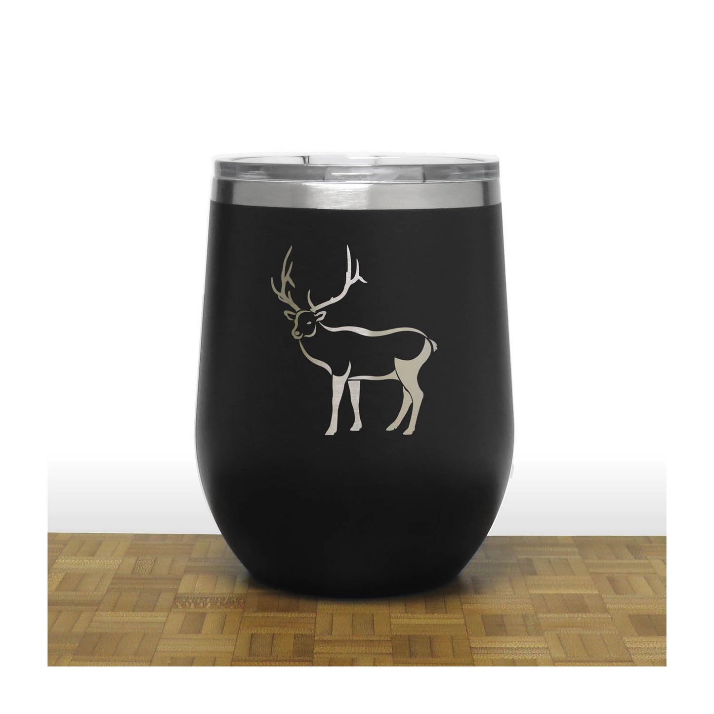 Elk 12oz Insulated Stemless Wine Tumbler - Design 3 - Stainless Steel