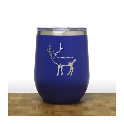 Elk 12oz Insulated Stemless Wine Tumbler - Design 3 - Stainless Steel