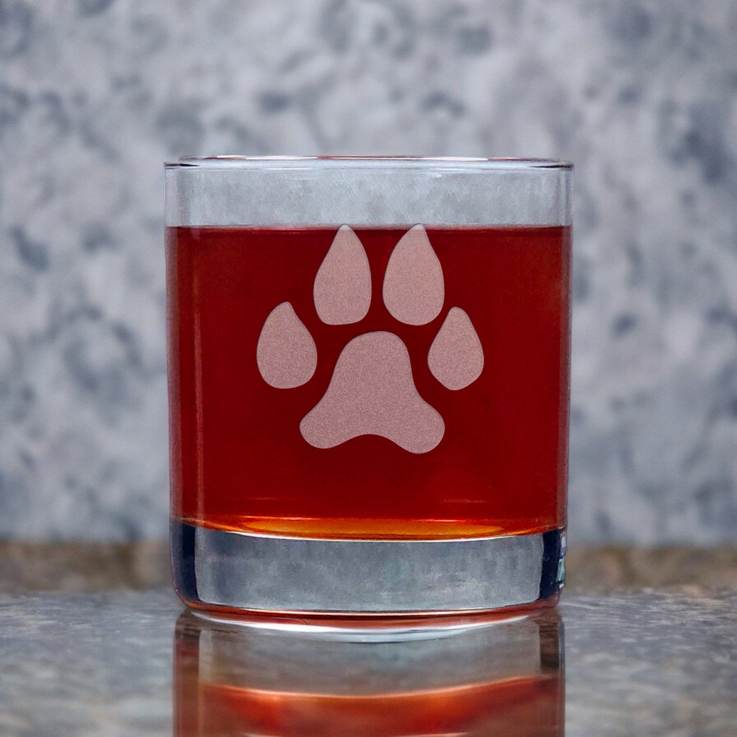 Dog Paw 11oz Whiskey Glass - Copyright Hues in Glass