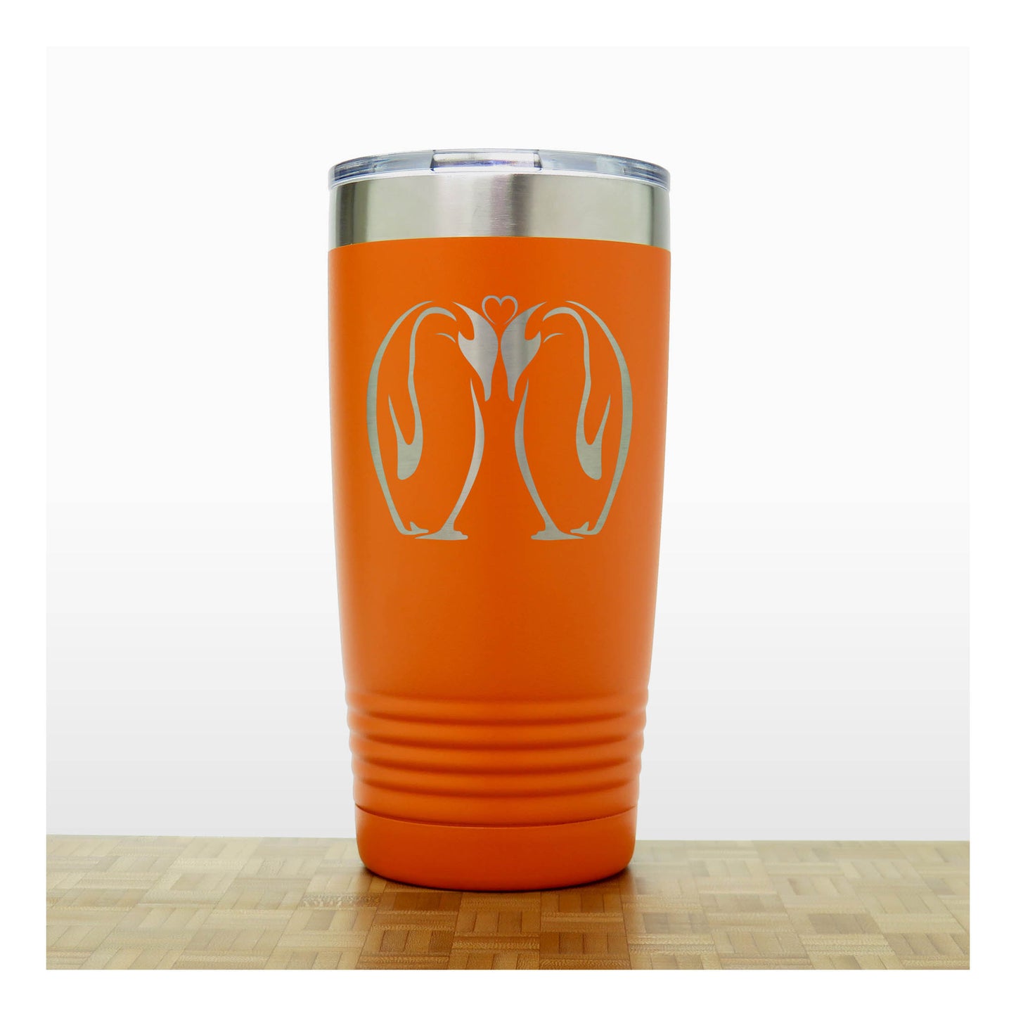 Orange - Kissing Penguins 20 oz Insulated Tumbler - Copyright Hues in Glass