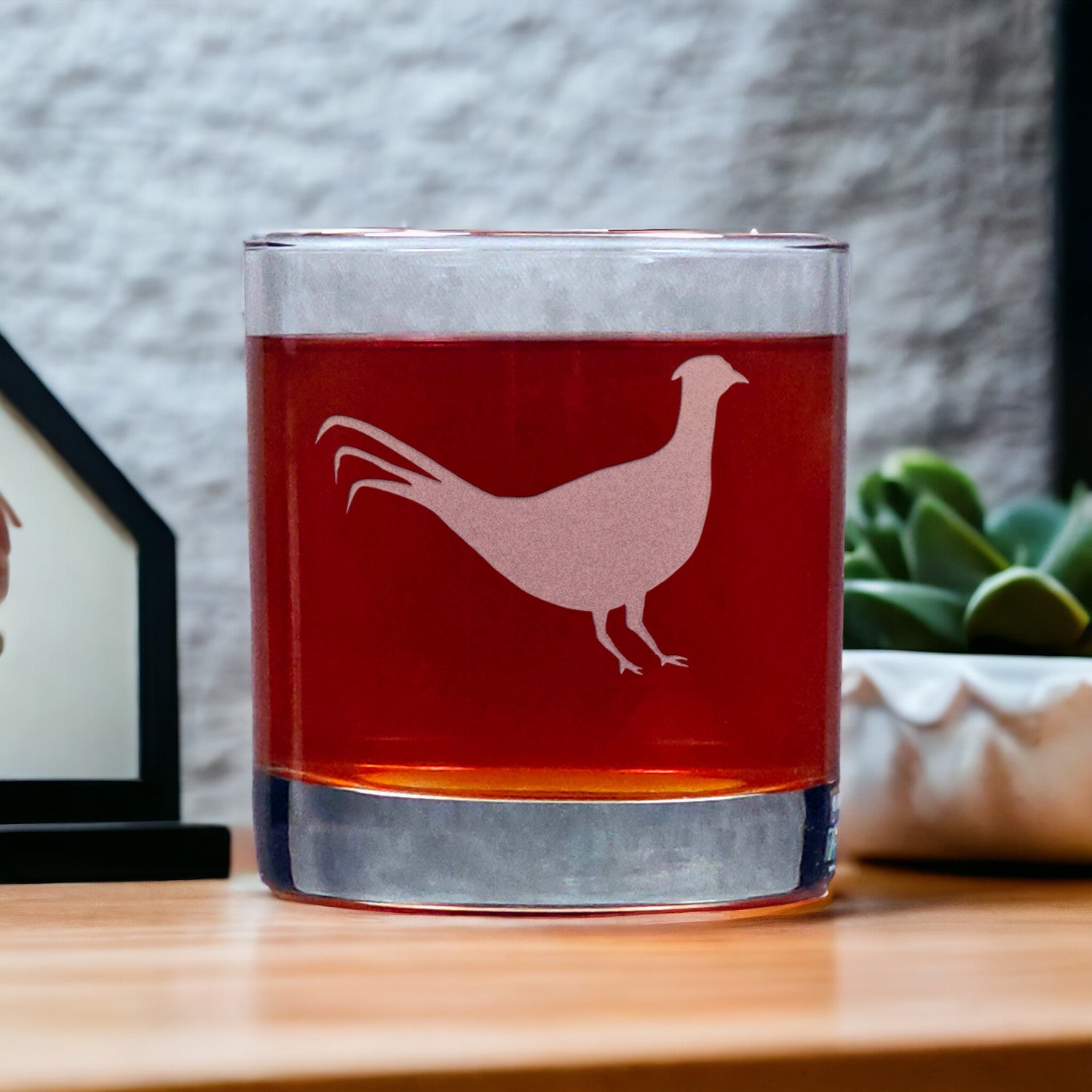 Pheasant 11oz Whisky Glass - Copyright Hues in Glass