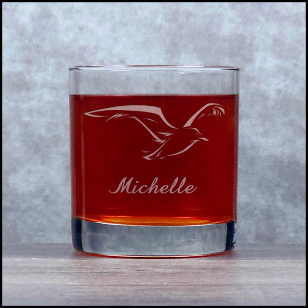 Personalized Seagull 11oz Whisky Glass - Copyright Hues in Glass
