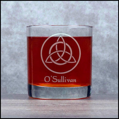 Personalized Celtic Whisky Glass - Design 6 - Copyright Hues in Glass