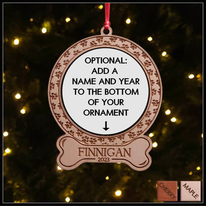 English Pointer Round  Ornament with Personalization option available - Design 2 - Christmas Ornament