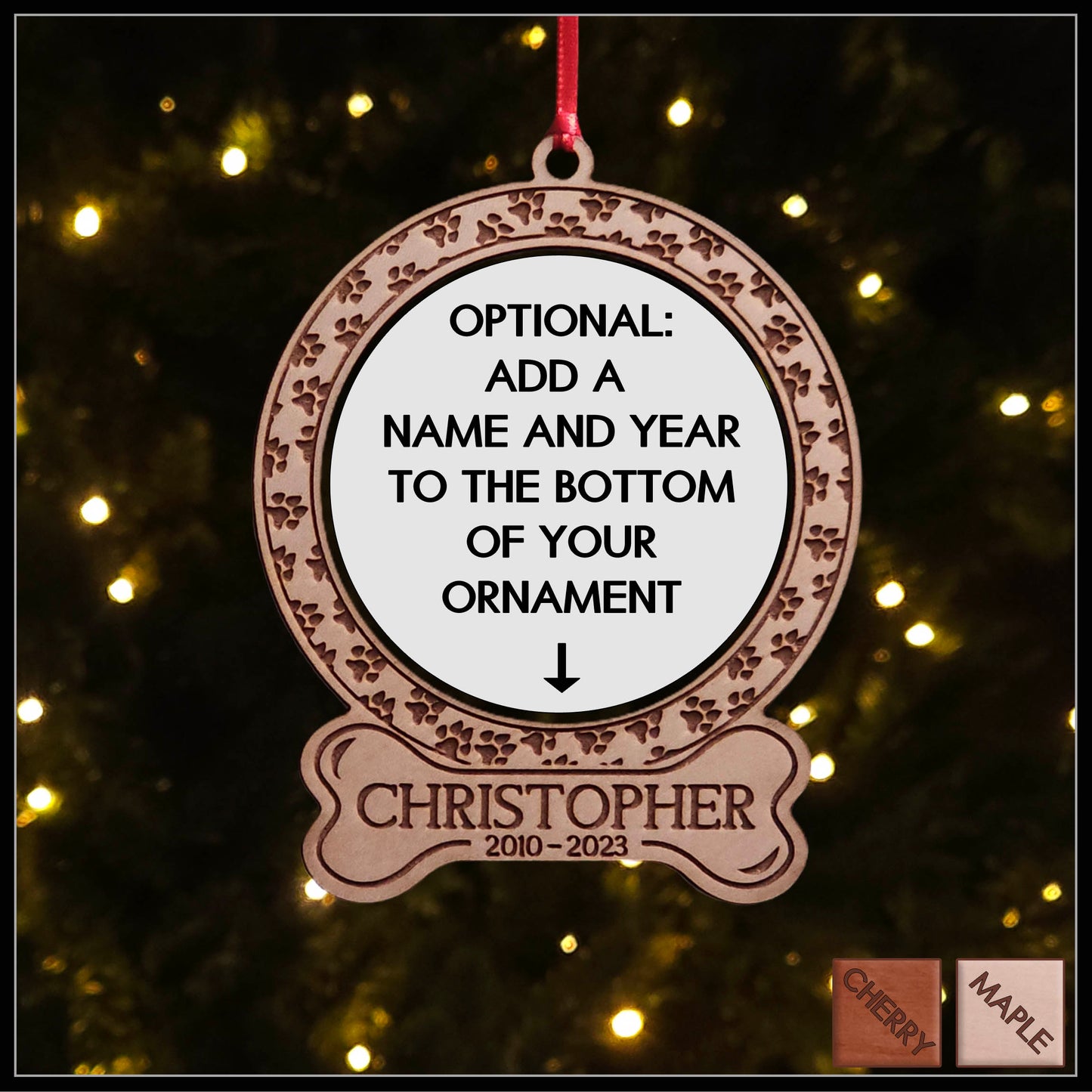 English Pointer Round  Ornament with Personalization option available - Design 2 - Christmas Ornament