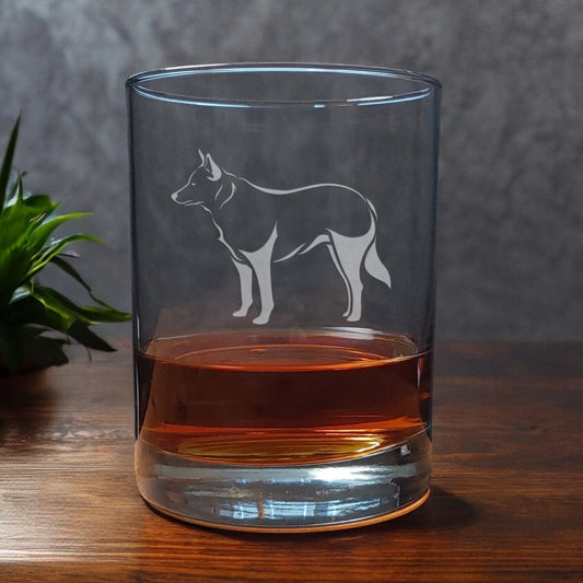 Blue Heeler 13oz Engraved Whiskey Glass - Dog Lovers Personalized Gift