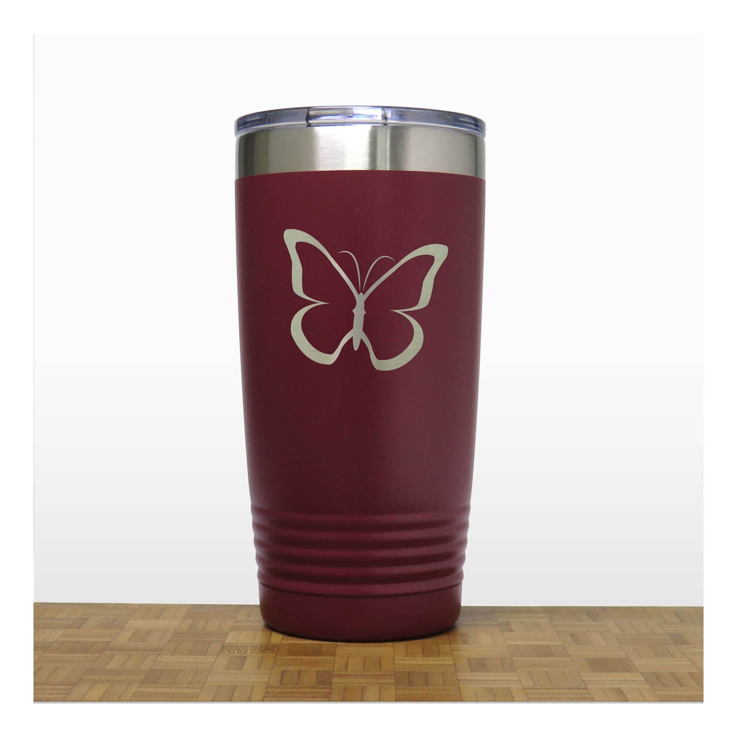 Butterfly Engraved Insulated 20oz Travel Tumbler - Design 2