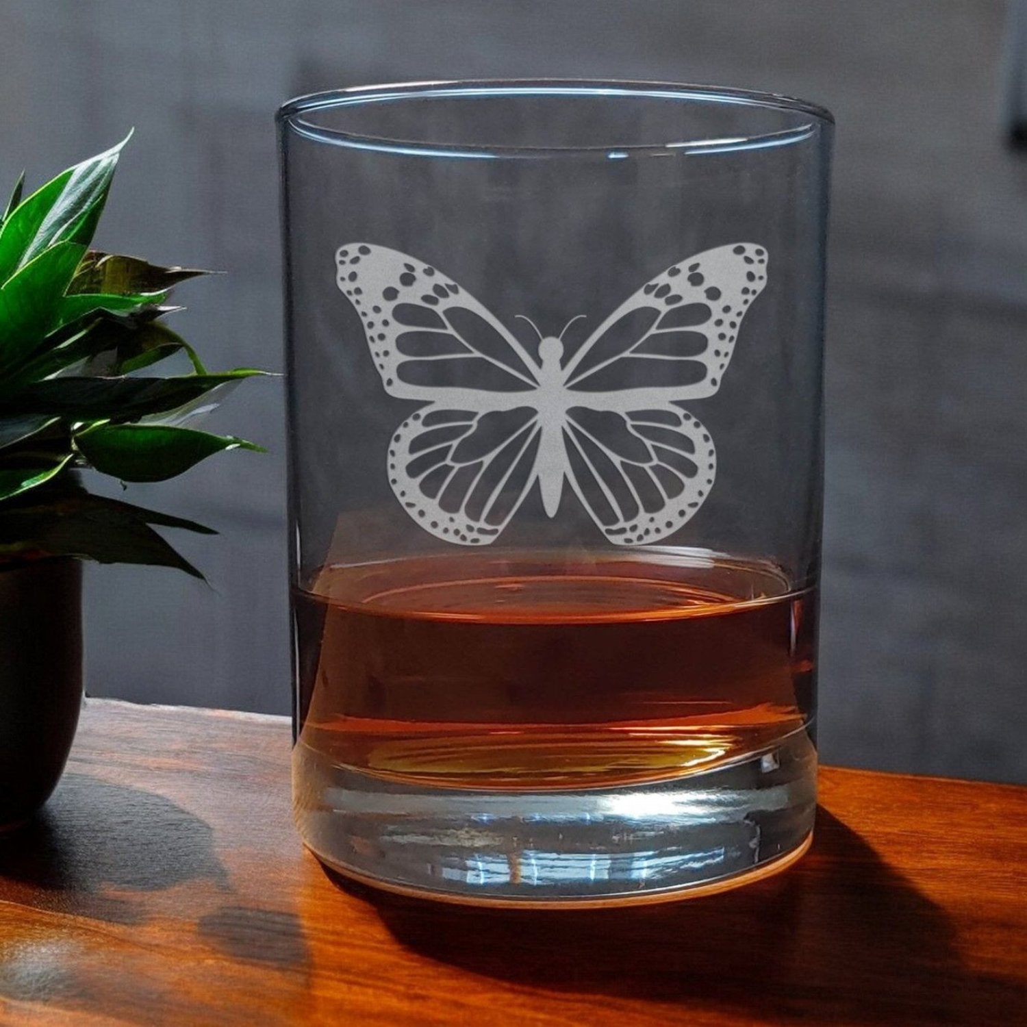 Butterfly 13oz Whisky Glass - Copyright Hues in Glass