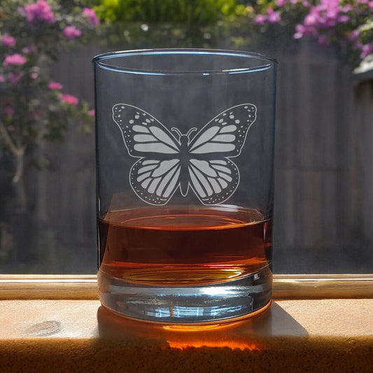 Butterfly 13oz Whisky Glass - Copyright Hues in Glass