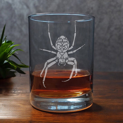 Spider 13oz Whisky Glass - Design 2 - Copyright Hues in Glass