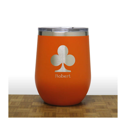 Orange  - Clubs 12 oz Insulated Wine Tumbler - Copyright Hues in Glass