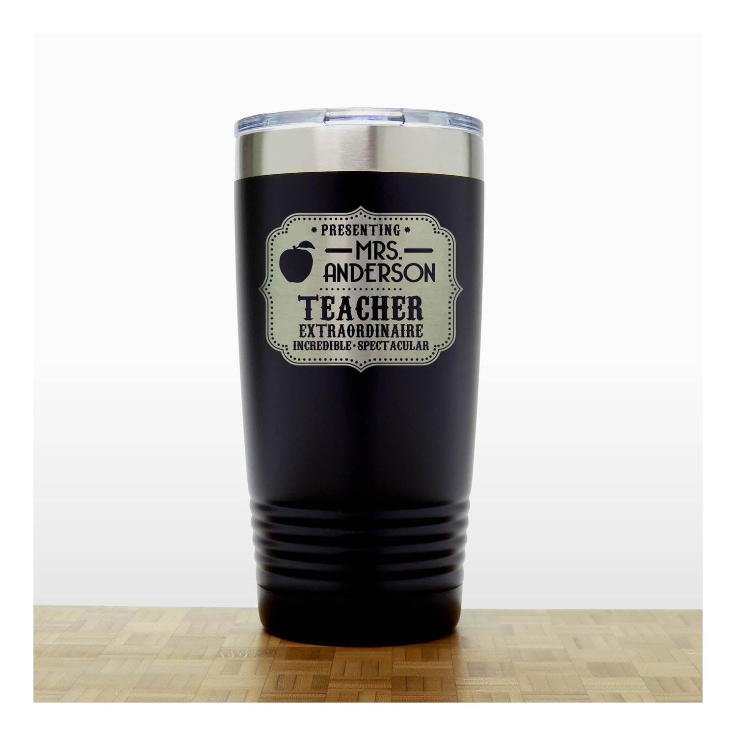 Black Extraordinary Teacher Mug - copyright Hues in Glass 