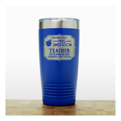 Blue Extraordinary Teacher Mug - copyright Hues in Glass 