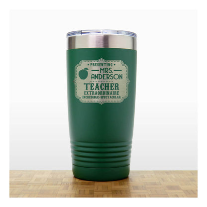 Green Extraordinary Teacher Mug - copyright Hues in Glass 