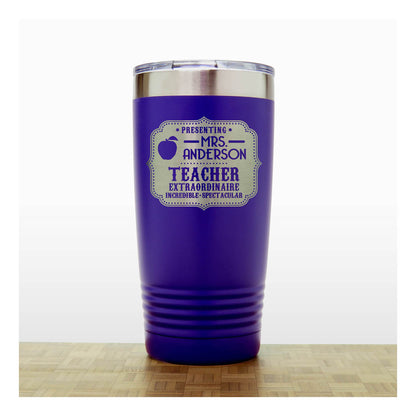 Purple Extraordinary Teacher Mug - copyright Hues in Glass 