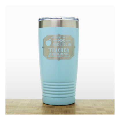 Teal Extraordinary Teacher Mug - copyright Hues in Glass 