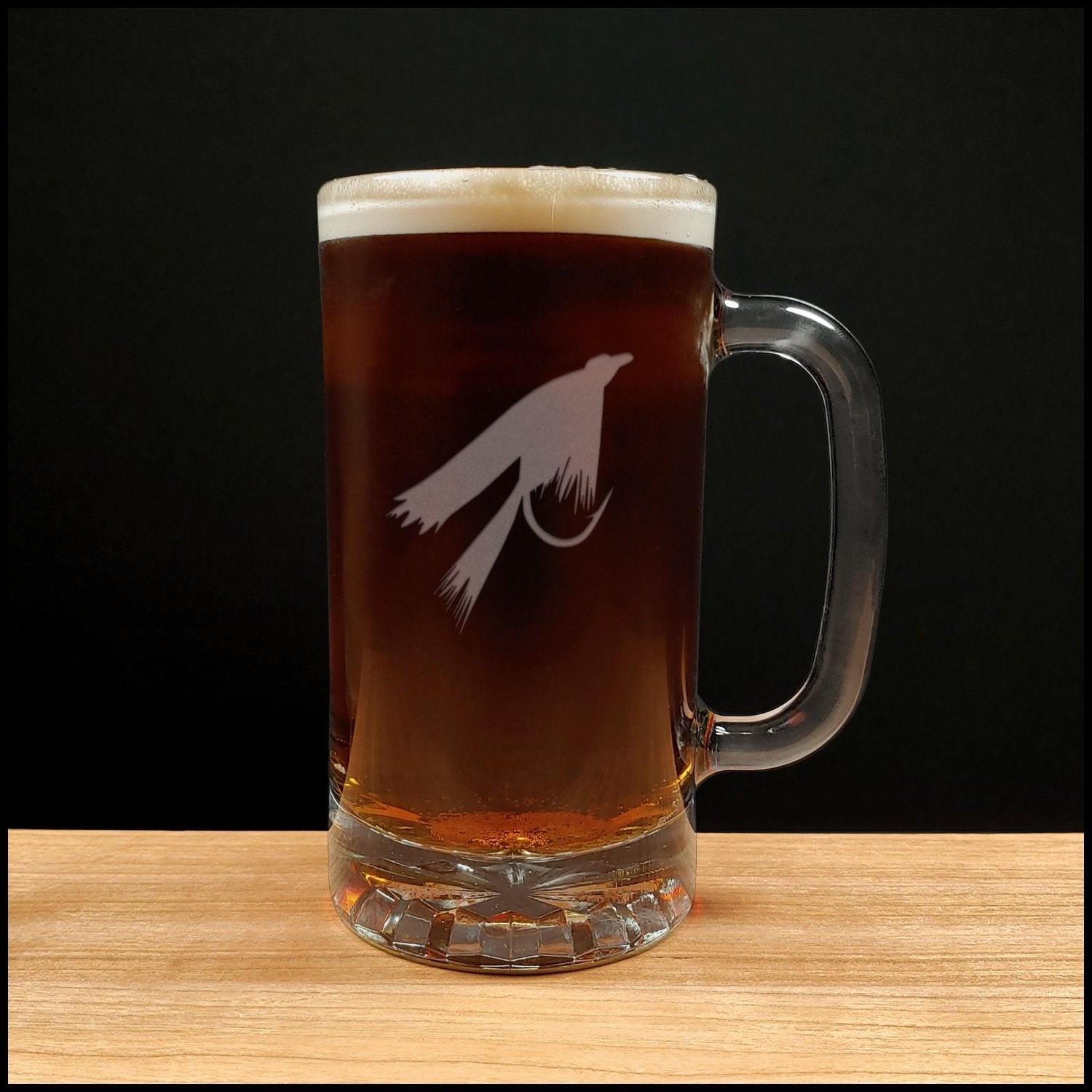 Fishing Fly 16oz Beer Mug - Copyright Hues in Glass