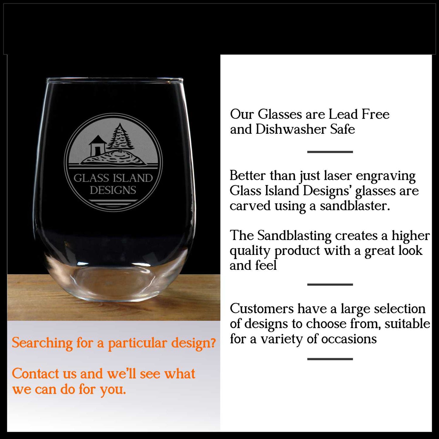 Stag and Doe 17oz Stemless Wine Glasses - Gift for the Bride and Groom - Set of 2 - Numerical Date