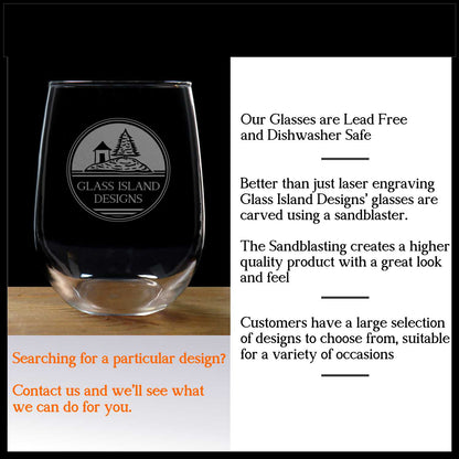 Fire Fighter Off Duty Save Yourself 17oz Stemless Wine Glass