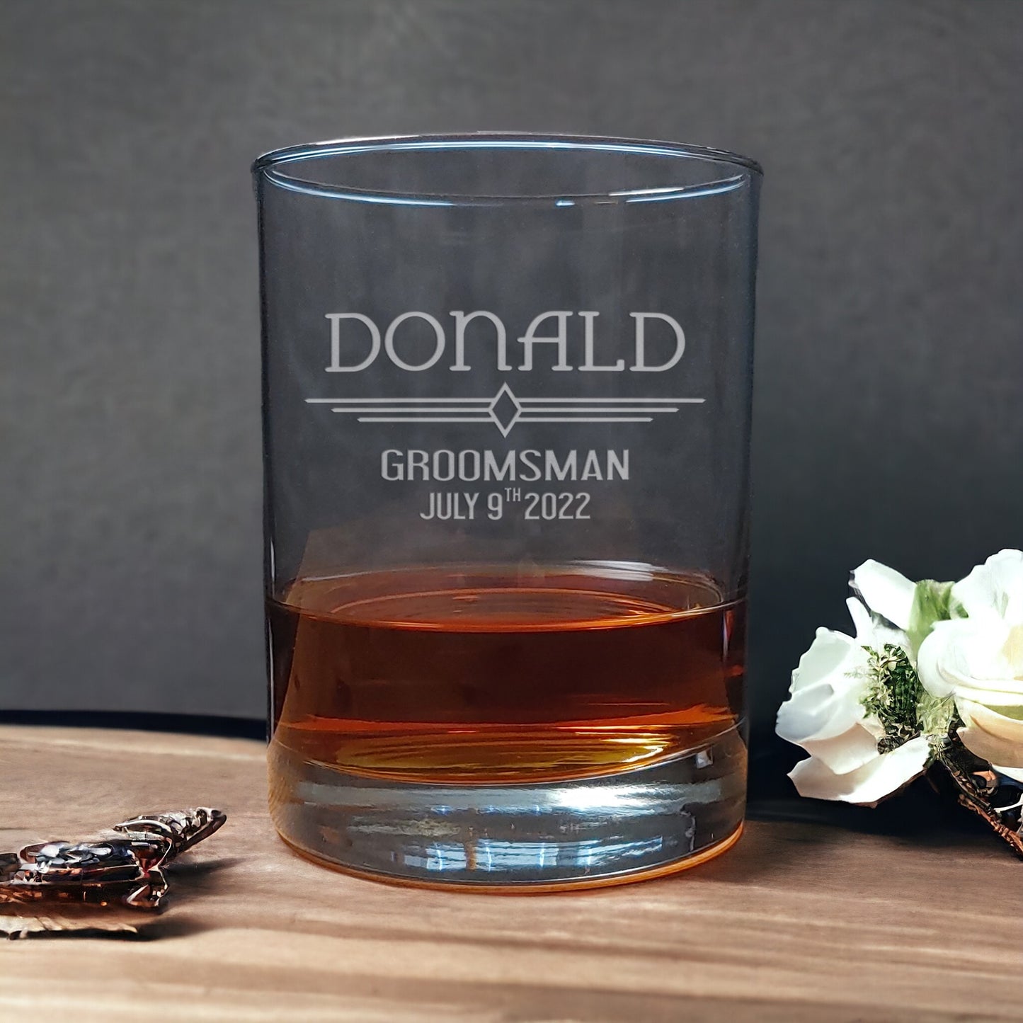 Groomsman 13oz Whiskey Glass - Copyright Hues in Glass