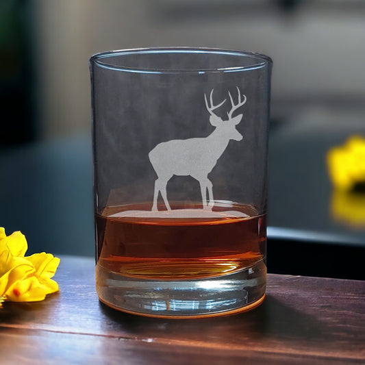 Deer Stag 13oz Whisky Glass - Copyright Hues in Glass