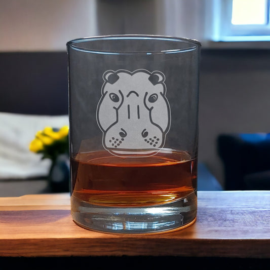 Hippo Head 13oz Whiskey Glass - Copyright Hues in Glass